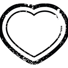 Distressed effect heart symbol graphic icon