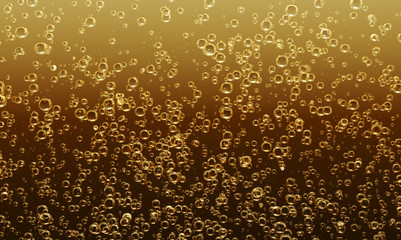 Champagne bubbles background, high detail, 3d rendering.