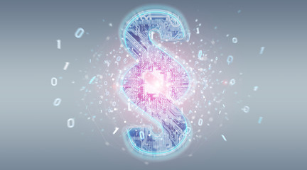 Digital paragraph law symbol background 3D rendering