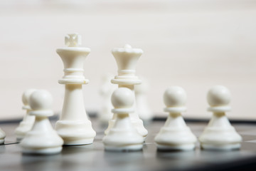 Black and White chess setup on dark background