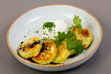 Hot zucchini pancakes
