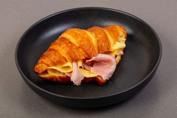 Croissant with ham