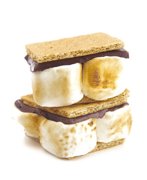 Homemade Smores Isolated on a White Background