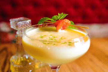 pisco sour cocktail on the table in bar