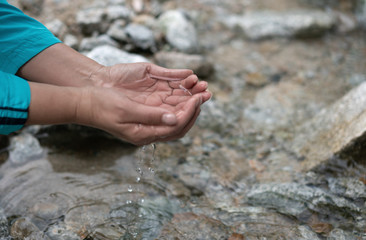 A little clear water from a mountain stream.