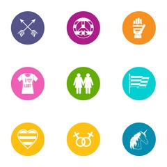 Wedlock icons set. Flat set of 9 wedlock vector icons for web isolated on white background