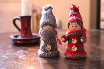 Cute girl and boy christmas christmas decoration