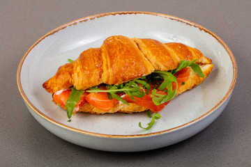 Croissant with salmon