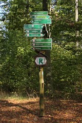 Wegweiser am Rennsteig bei Eisenach
