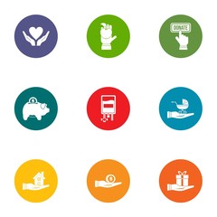 Fototapeta premium Offering icons set. Flat set of 9 offering vector icons for web isolated on white background