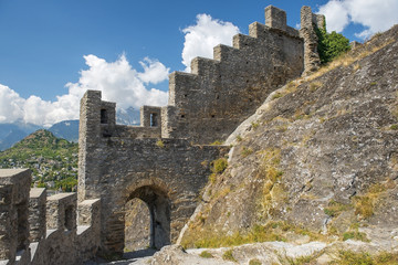 Fototapeta na wymiar Castle Tourbillon in Sion, Canton of Valais, Switzerland