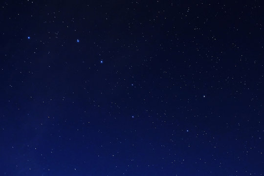 Stars on a dark blue sky at night. Great Bear constellation.