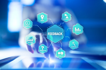 Fototapeta premium Feedback and Business communication concept. Service and Customer satisfaction.