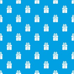 Obraz na płótnie Canvas Gift box pattern vector seamless blue repeat for any use