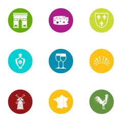 Cheese business icons set. Flat set of 9 cheese business vector icons for web isolated on white background