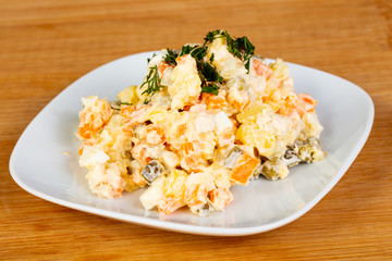 Traditional Russian salad