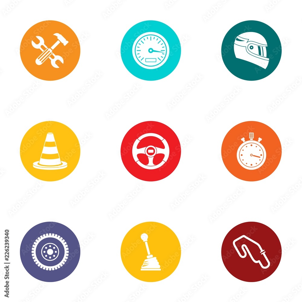 Poster assembler icons set. flat set of 9 assembler vector icons for web isolated on white background