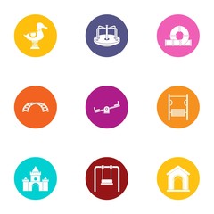 Repair site icons set. Flat set of 9 repair site vector icons for web isolated on white background