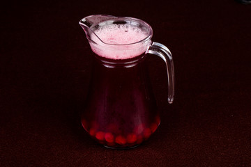 Cherry compote in the glass