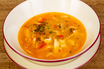 Chicken soup with herbs