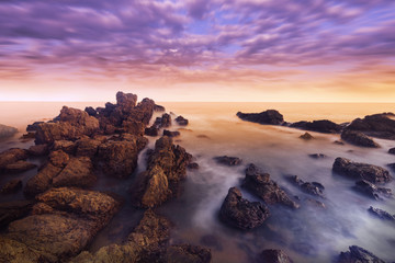 Long exposure of seascape, Sunset in Thailand