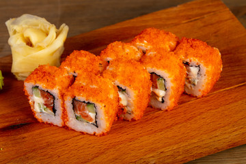 Japanese roll with salmon