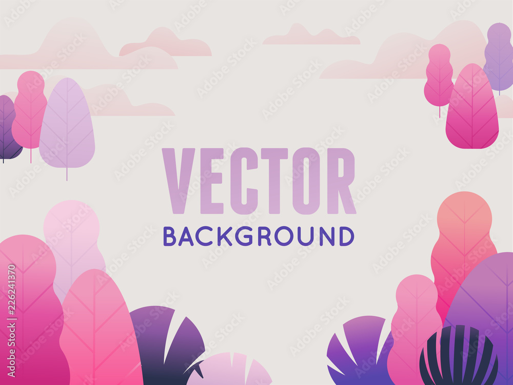 Aufkleber vector illustration in trendy flat style and bright vibrant gradient colors - background with copy s