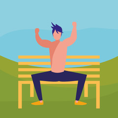 man and bench design