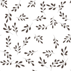 Floral bouquet vector pattern with small flowers and leaves