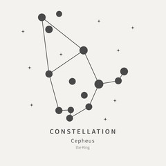 The Constellation Of Cepheus. The King - linear icon. Vector illustration of the concept of astronomy.