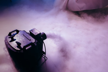 Dry ice low fog machine with hands on for wedding first dance in restaurants