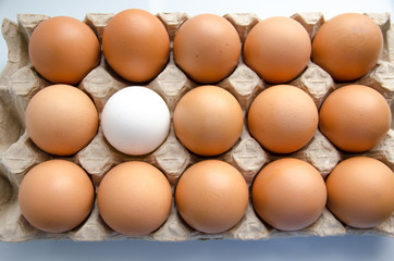 yellow eggs in a paper package