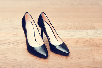 black high heels. Sexy woman fetish pumps