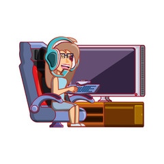 girl playing video game avatar character