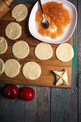 Homemade Yeast Patties with Apple Jam
