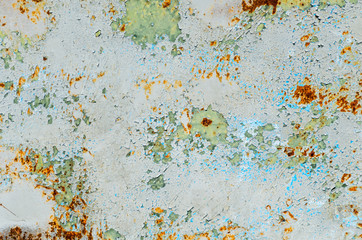 Old cracked paint on rusty metal plate