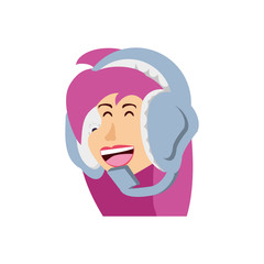 head of girl with headphone avatar character