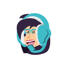 head of girl with headphone avatar character