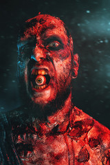 eye in mouth of zombie