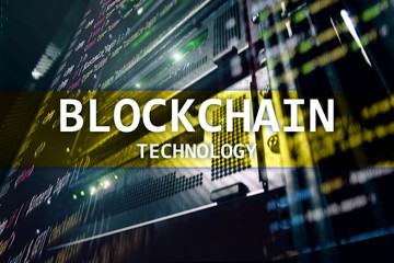 Fototapeta na wymiar Blockchain technology, cryptocurrency mining.