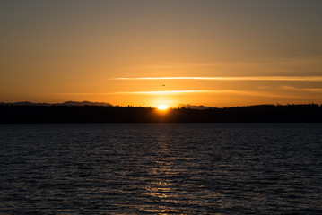 Naklejka premium Olympic mountain sunset 