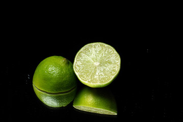 lime on black background