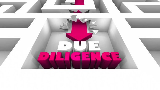 Due Diligence Research Business Findings Arrow Maze 3d Animation