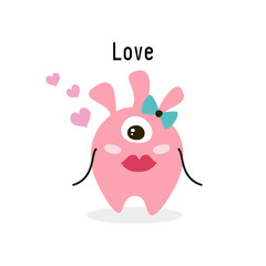 Cartoon monster on white background.