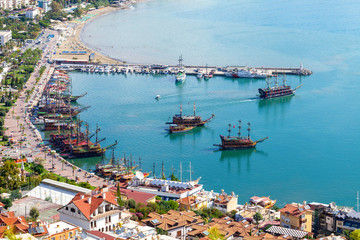 Panorama view from the coast of Antalya / Turkey
