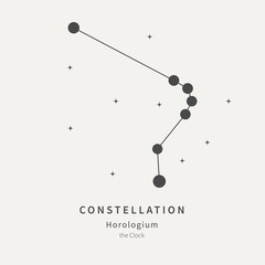 The Constellation Of Horologium. The Clock - linear icon. Vector illustration of the concept of astronomy.