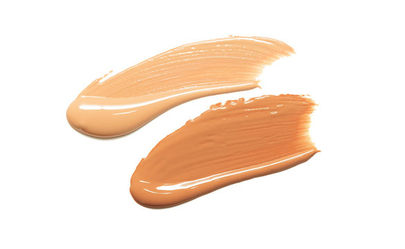 BB CC foundation smudged cream white isolated background