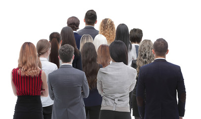 Obraz premium Back view group of business people. Rear view. Isolated over white background.