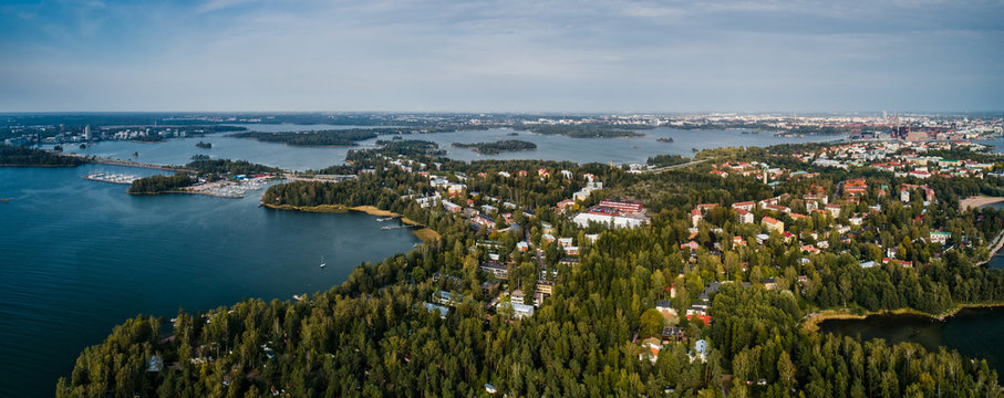 View from the sky of Lauttasaari Helsinki, Finland
