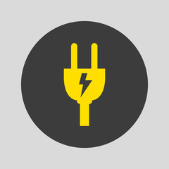 Obraz premium Electric plug icon on gray background.